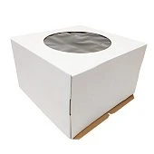картинка Упаковка для торта с окном, белая, 30*30*h19см. 