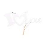 картинка Топпер для торта - "I сердечко с крылышками YOU", белый 