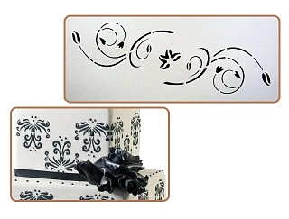 Пластиковый трафарет, растительный мотив №4, 127*347мм. 