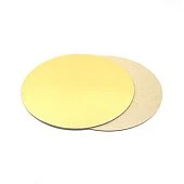 картинка Подложка круглая, картон, золотой, 34см., 2.4мм., 1шт. 