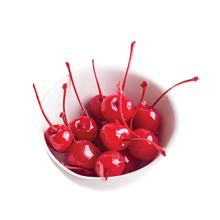 картинка Черешня с веточкой в сиропе, красная, 20мм., 2кг. 
