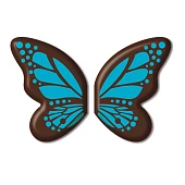 картинка Украшение из темной глазури, "Бабочка крылья", голубой, 168шт. 