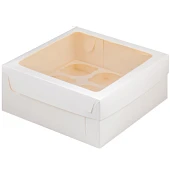 картинка Коробка c окном на 9 капкейков - Белая, 235х235h100мм. 
