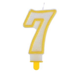 картинка Желтая свеча - "Цифра 7" (230727) 