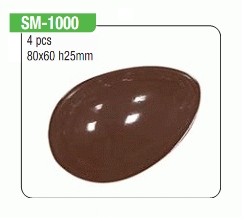 картинка Форма для отливки шоколадных фигурок - "Яйцо", 80*60мм. (SM 1000) 