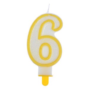 картинка Желтая свеча - "Цифра 6" (230726) 