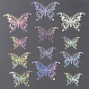 картинка Топпер пластиковый "Бабочки", 12шт., цвет голография серебро 