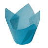 Бумажные формы для выпечки - "Тюльпан", Голубой, 50*h75мм. 20шт. 