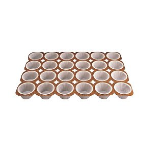 Капсулы круглые с лотком на 24 кекса, 50*68*h36мм. 125шт.