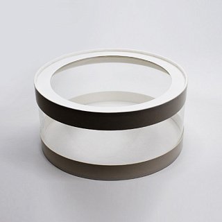 картинка Упаковка для торта и пирожных, шляпная, прозрачные стенки и окно, белая, 26*h12см. 