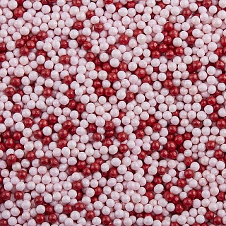 картинка Посыпки - "Шарики красно-розовые перламутровые", 100гр. 