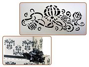 Пластиковый трафарет, растительный мотив №2, 127*347мм. 