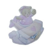 картинка Топпер для торта - "Мишка в самолете", розовый 