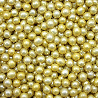 картинка Сахарные бусинки - Золотые перламутровые, 4мм., 50гр. 