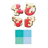 Набор трафаретов "Мишки LOVE" 