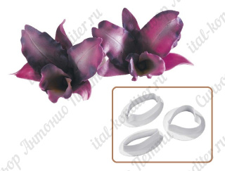 Набор вырубок для работы с мастикой - "Орхидея малая", 3шт. (40-W009) 
