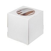 картинка Коробка для торта с окном, белая, 30*30*h30см. 