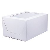 картинка Упаковка для торта с окном, прямоугольная, белая, 40*30*h20см. 