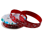 картинка Лента атласная декоративная "С Новым годом!", 1,5см*5м. 