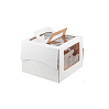 картинка Упаковка для торта с ручками и окном - Белая, 24*24*24см. 