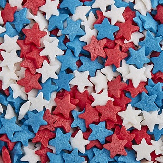 картинка Посыпки - "Звезды красные, белые, синие", 75гр. 
