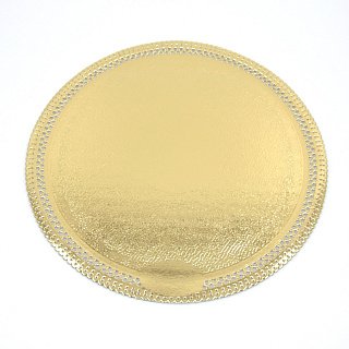 картинка Подложка Apollo круглая с кружевом, картон, золотой, 21/25см., 1шт. 