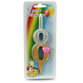 картинка Свеча с сердечками - "Цифра 8" (233056) 