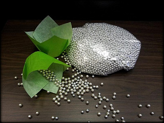 картинка Сахарные бусинки - Серебряные перламутровые, 3мм. 1кг. 