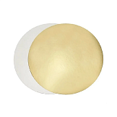 картинка Подложка круглая, картон, зол./бел., 26см., 1.5мм., 50шт. 