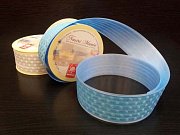 картинка Лента атласная с рисунком, голубая, 45мм.,10м. 