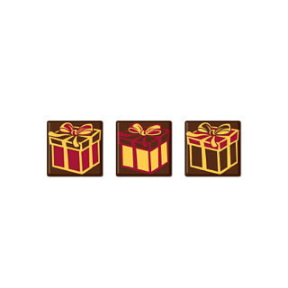 картинка Готовые украшения из шоколадной глазури "Подарок", квадрат, 30*30мм, 240шт. 