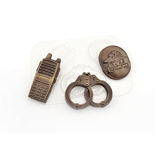 картинка Пластиковая форма для шоколада - "Набор полиция" 