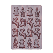 картинка Пластиковая форма для шоколада "Новый год", 15*8см. 