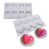 Силиконовая форма Сердца, 297*175*25мм.