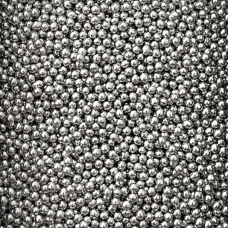 картинка Сахарные бусинки - Серебряные перламутровые, 4мм. 50гр. 