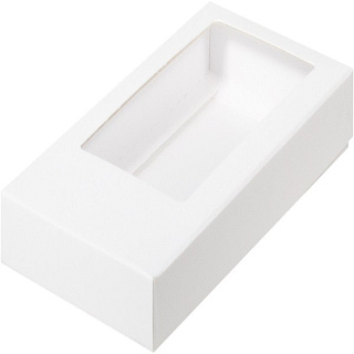 картинка Упаковка с окном для плитки шоколада - Белая, 160x80x17мм. 