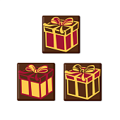 картинка Украшение из шоколадной глазури "Подарок", квадрат 30*30мм, 240шт. 