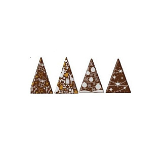 картинка Готовые украшения из шоколадной глазури - "Ель цветная", треугольник 33*45мм, 30шт. 