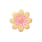 картинка Украшение из белой глазури "Цветок 22", розовый, 6шт. 