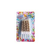 картинка Свечи в торт "Спираль", 10шт., 7 см., металлик 