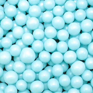 картинка Сахарные бусинки - Голубые перламутровые, 8мм. 1кг. 