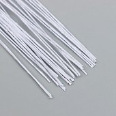 картинка Проволока флористическая в бумажной оплетке 0,3мм., белая, 40см., 30шт. 