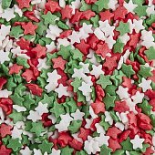 картинка Посыпки - "Звезды красные, белые, зеленые мини", 0.75кг. 