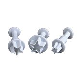 Набор вырубок c выталкивателем - "Звездочка", 3шт. 