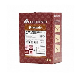 картинка Шоколад молочный Fernando 32,6%, Chocovic, 1.5кг. 