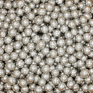 картинка Сахарные бусинки - Серебряные перламутровые, 6мм. 1кг. (AI 28110) 