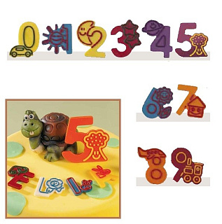 картинка Набор форм для создания шоколадных конфет с рисунком - "Веселые цифры "0-9", 2шт. (20-C023) 