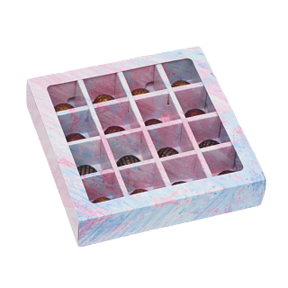 картинка Коробка для 16-ти конфет "Диффузия", 17,7*17,7*8см. 