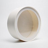 картинка Упаковка для зефира, печенья и макарон, шляпная, с окном, белая, 20*h7см. 