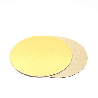 картинка Подложка круглая, картон, золотой, 36см., 2.4мм., 1шт. 